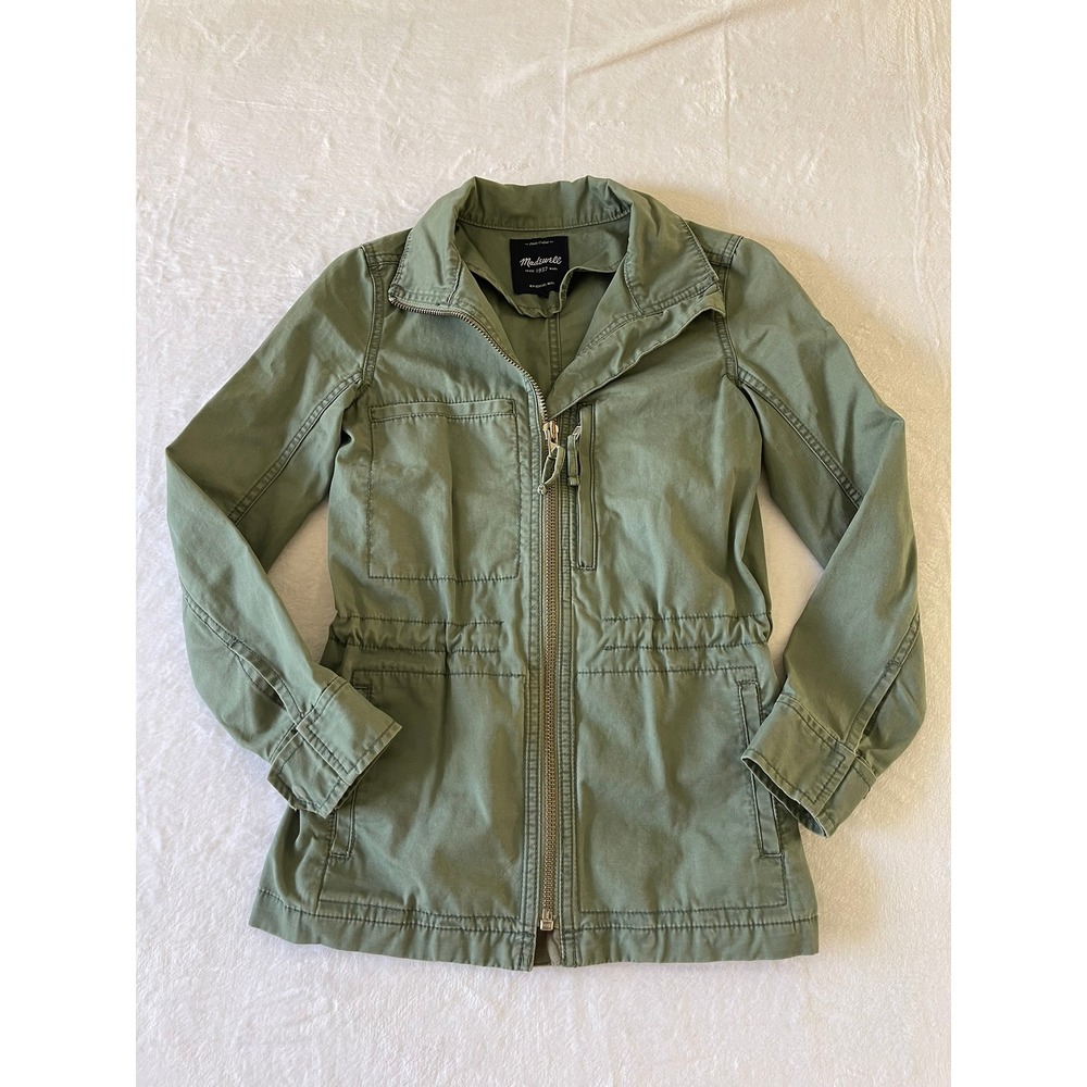 Madewell Fleet Jacket Women XXS Olive Green Military Utility Field Cotton Coat